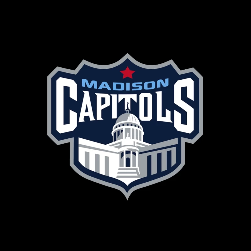 Madison Capitols Hockey Team Logo featuring Wisconsin State Capitol Building Pin