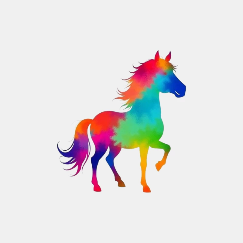 Colorful horse Silhouette Male Tank Top