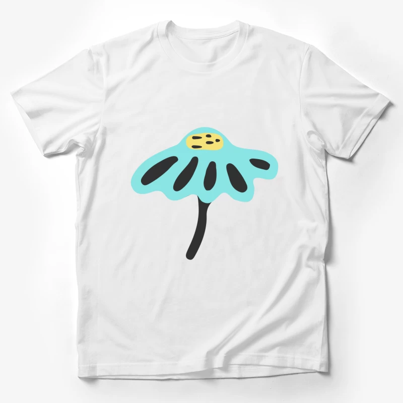 Fleur stylisée bleue avec centre jaune Homme T-Shirt