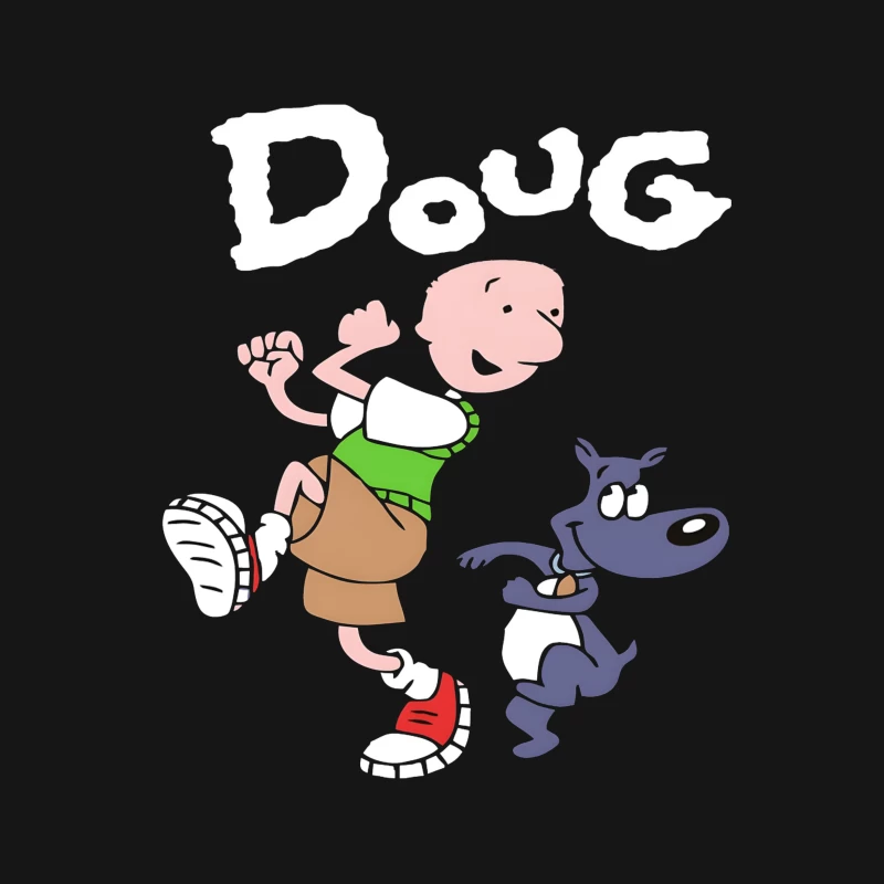 Cartoon Character Running with Dog Female T-Shirt