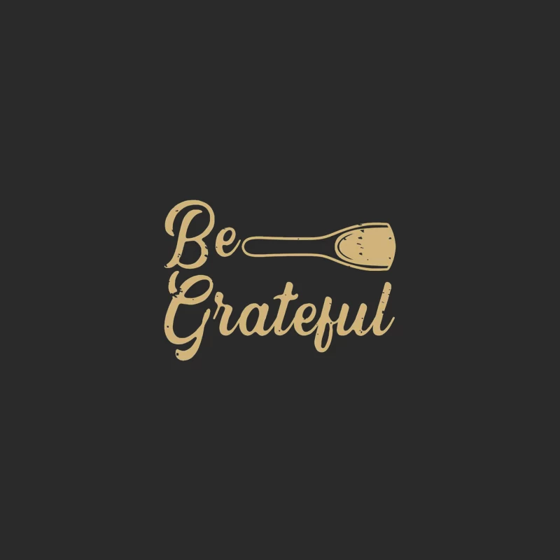 Be Grateful: Motivational Gold Typography with Spoon Baseball Cap