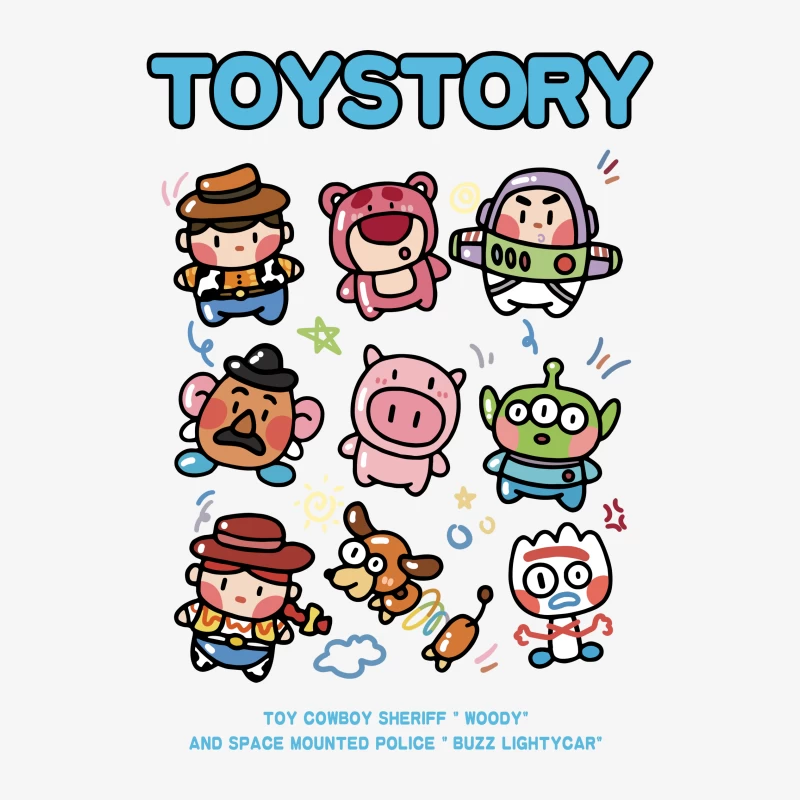 Niedliche Toy Story Charakterillustration Herren Pullover Sweatshirt