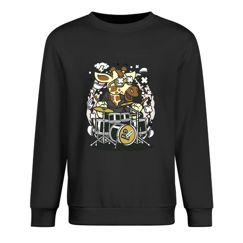 Girafe rockstar jouant de la batterie Homme Sweat-shirt à enfiler