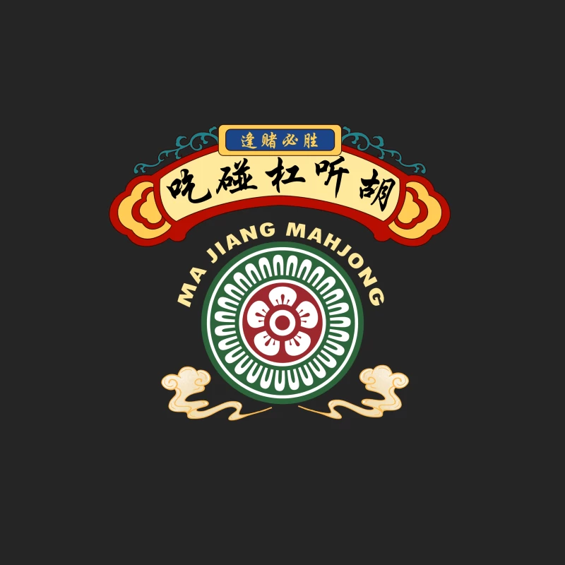 Chinesisches Mahjong-Design Logo Herren Pullover Sweatshirt