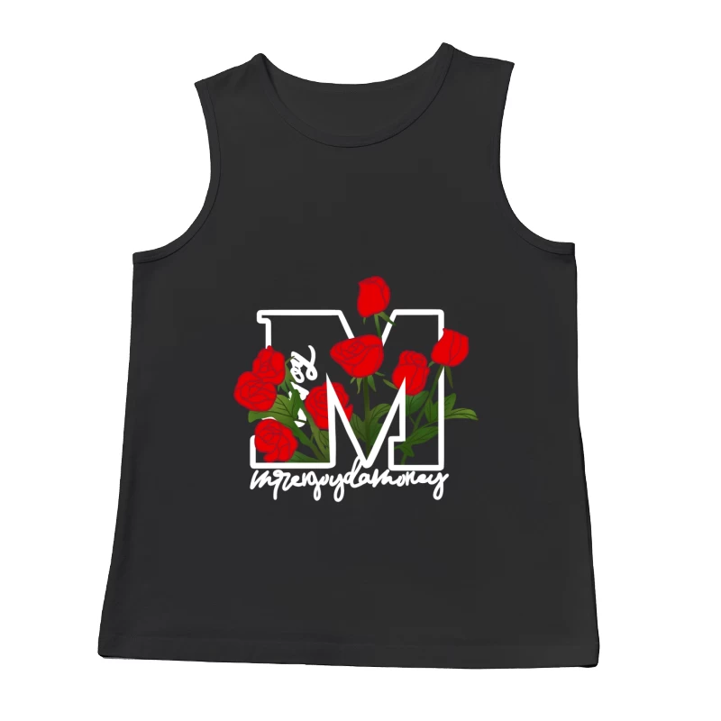 Rote Rosen auf Buchstaben-M Design Herren Tanktops