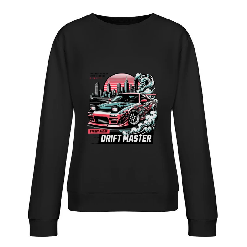 Voiture de Drift dans Paysage Urbain Femme Sweat-shirt à enfiler