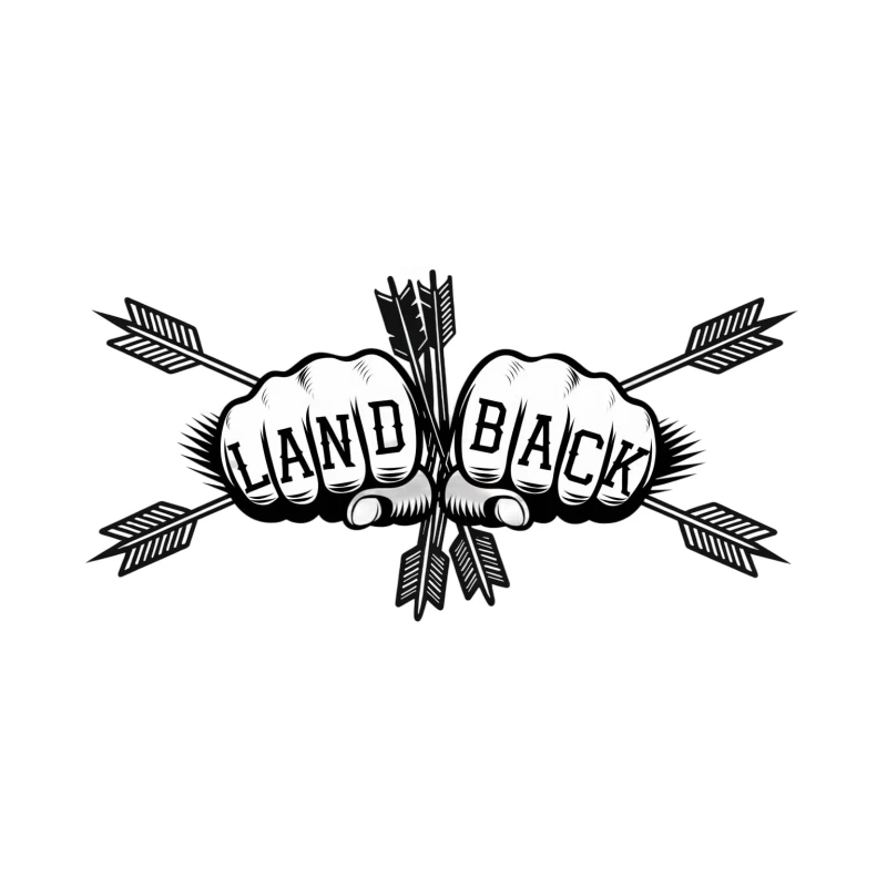 Land Back: Fist and Arrow Tattoo Design Tapestry