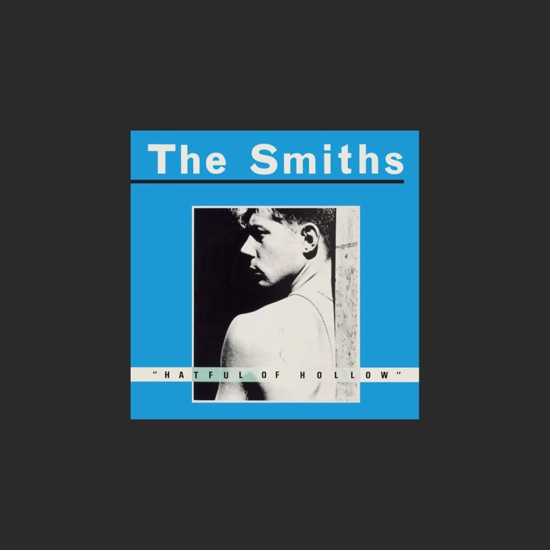 The Smiths "Hatful of Hollow" Album Cover with Black and White Portrait on Blue Background Baseball Cap