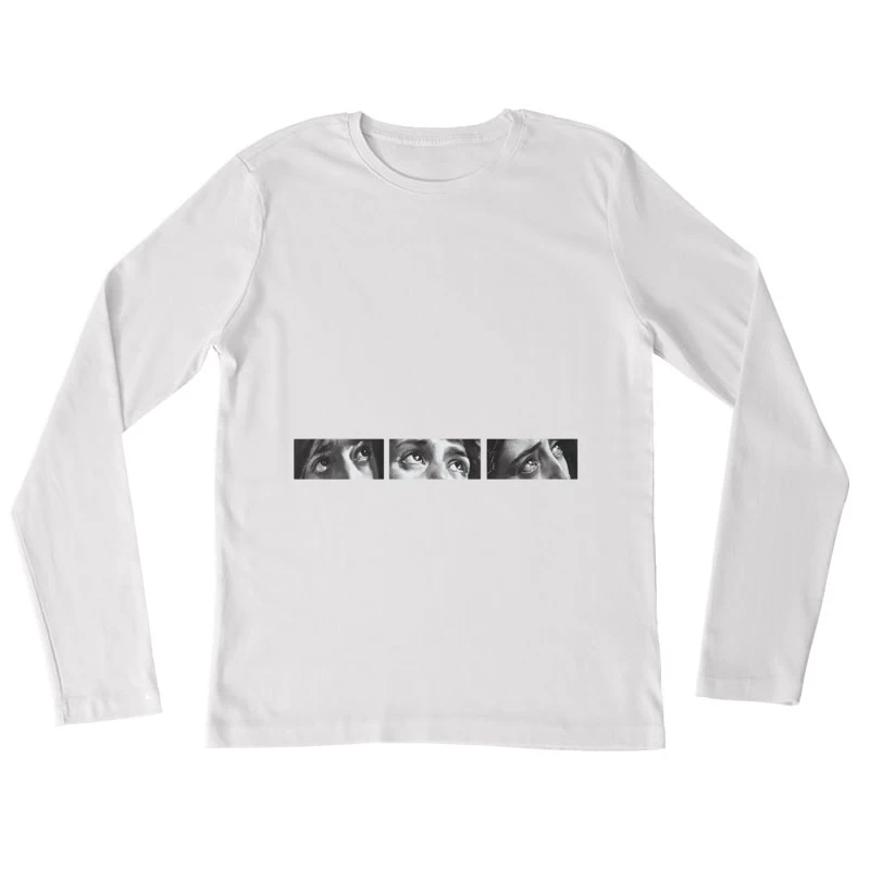 Nahaufnahme von Augen in Kunst Damen Langarm T-Shirt