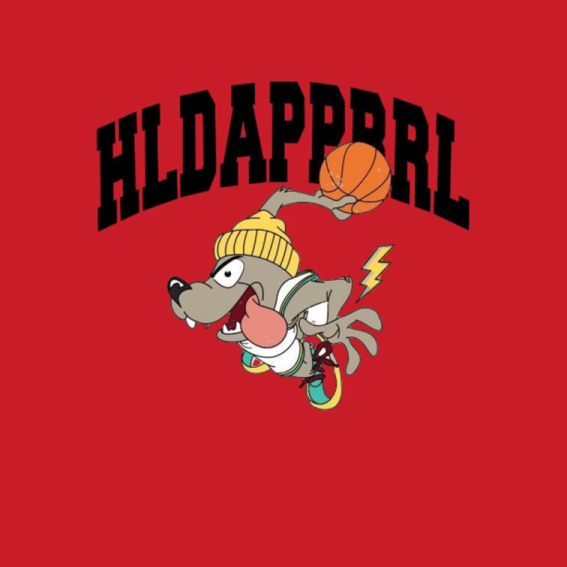 Cartoon Hund mit Basketball Herren Pullover Hoodie