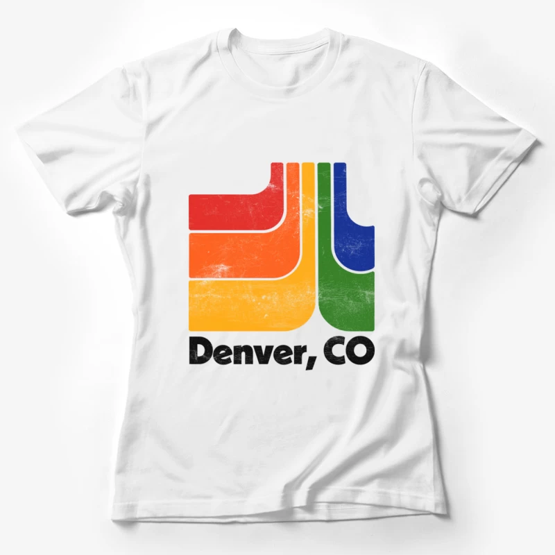 Denver, Colorado   Original Minimalist Style Retro Graphic Design Female T-Shirt
