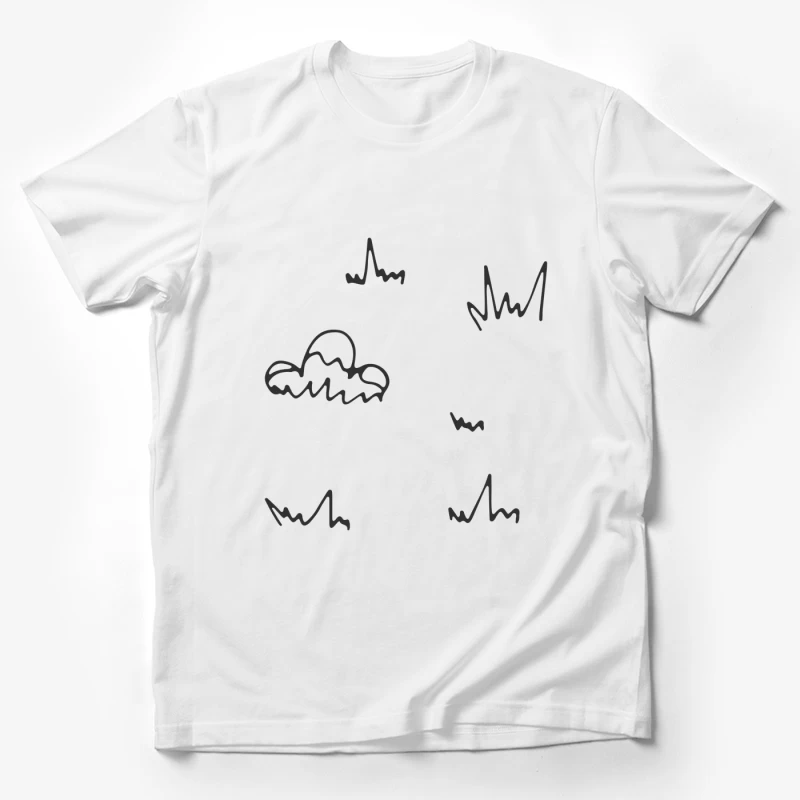 Nuage et Herbe Doodle Homme T-Shirt