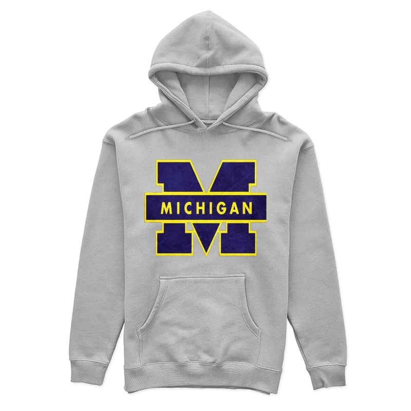 University of Michigan Athletic Block M Logo in Navy and Yellow Female Pullover Hoodie