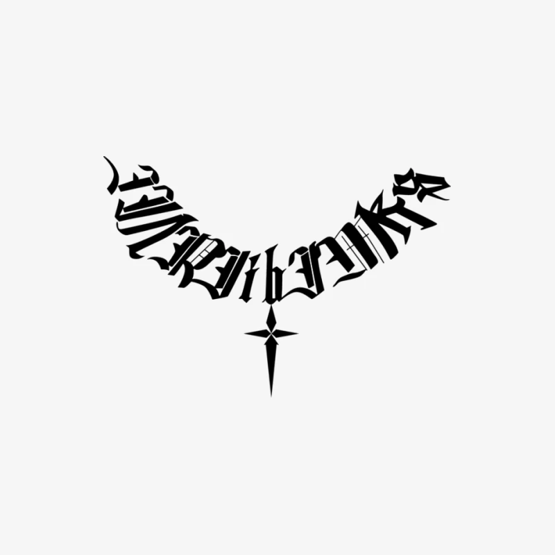 Gotischer Schriftzug mit Dolch Herren Langarm T-Shirt