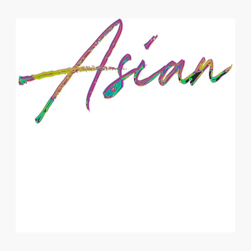 Asian - 90s Style Typography Design Throw Pillow