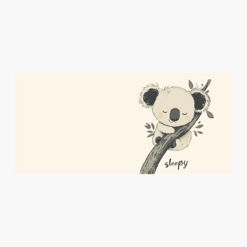 Sleepy Koala Bear Hugging Tree Branch Illustration Coffee Mug