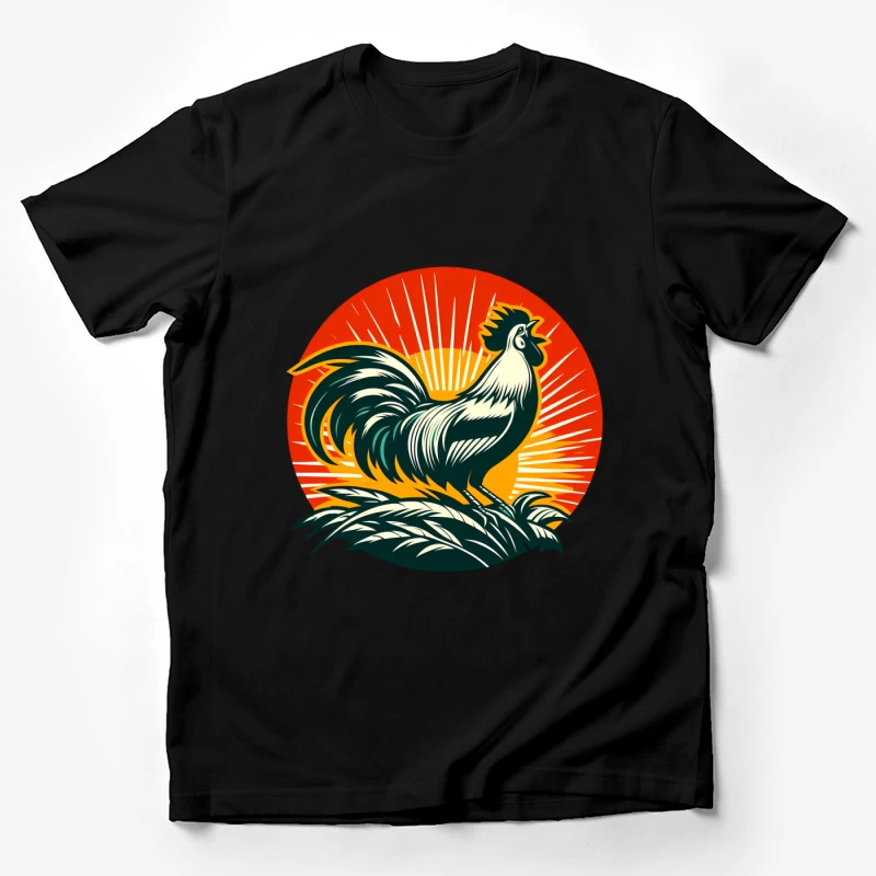 Buy Rooster Sunrise Vintage Male T-Shirt