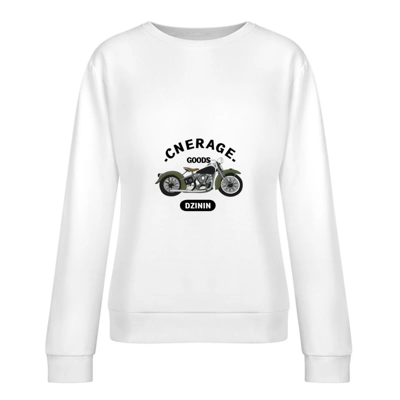 Vintage Motorrad Logo auf Motorradbekleidung Damen Pullover Sweatshirt