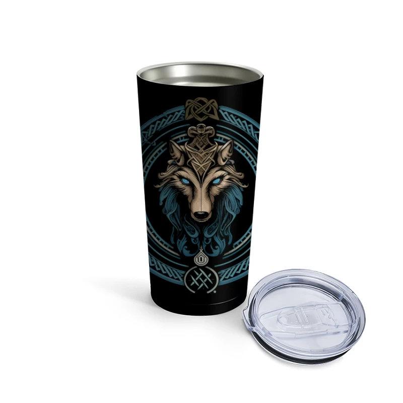 Mystic Celtic Wolf Travel Mug