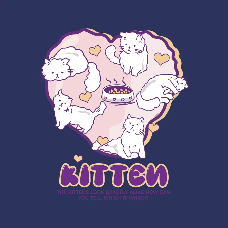 Niedliche Kätzchen bilden ein Herz Herren T-Shirt