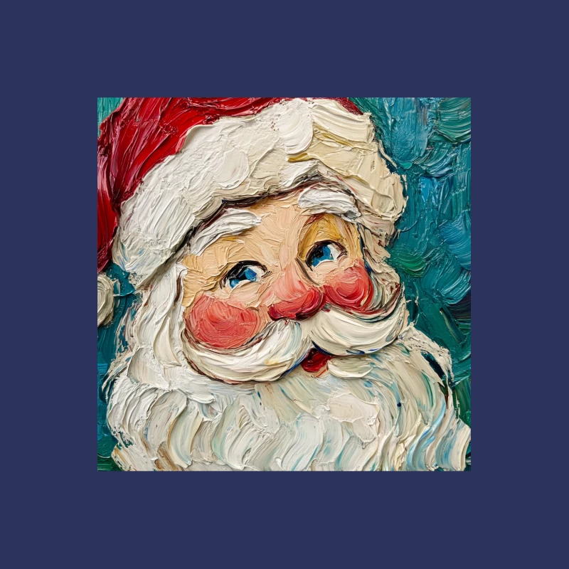 Textured Oil Painting of Santa Claus with Impasto Technique Male T-Shirt