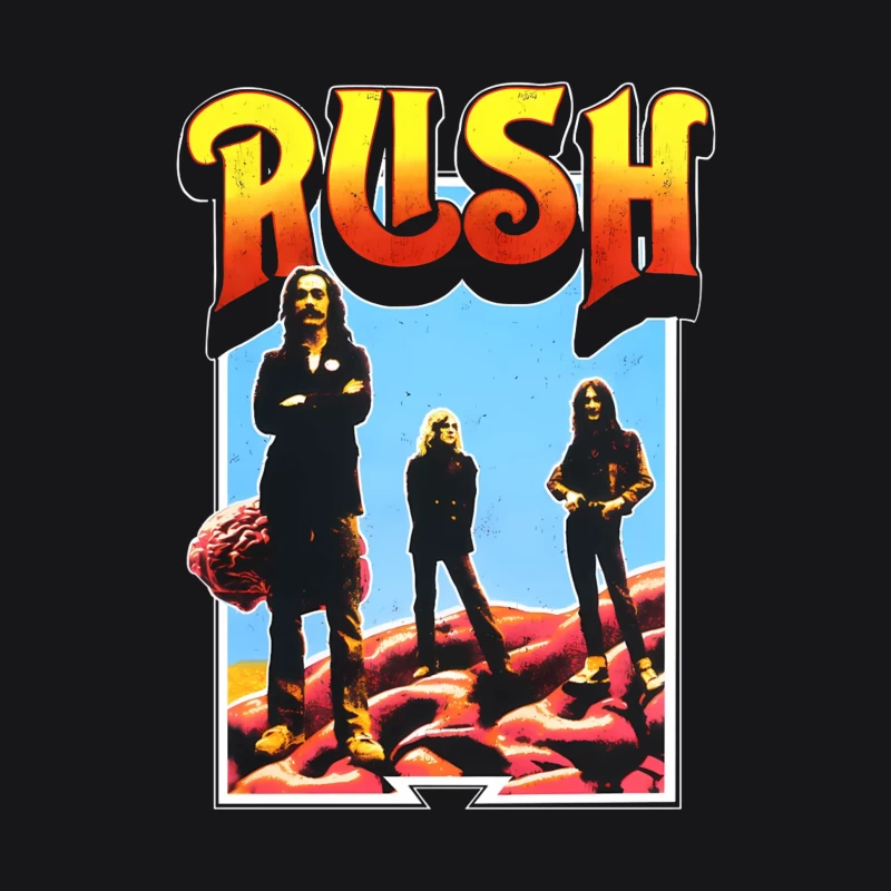 Retro Rush Rock Band Promotional Poster from the 1970s Female Pullover Hoodie