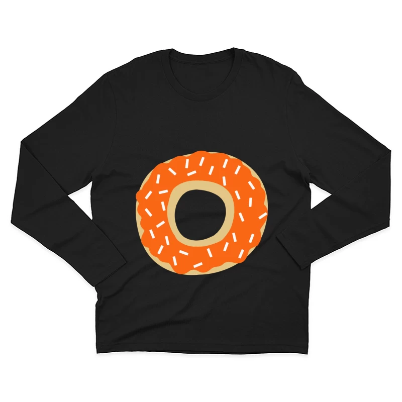 Beignet avec glaçage orange et vermicelles Homme Manches Longues T-Shirt