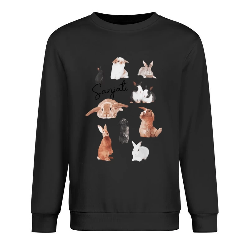 Verschiedene Kaninchen Posieren Herren Pullover Sweatshirt
