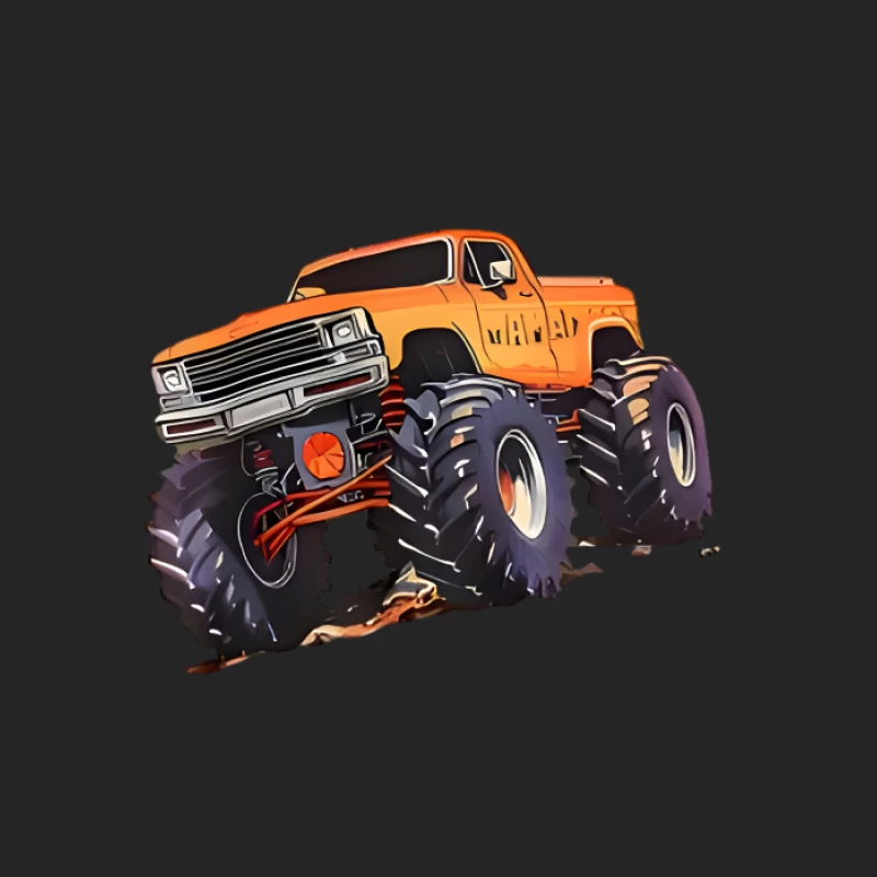Camion monstre orange avec grandes roues Homme Sweat-shirt à enfiler