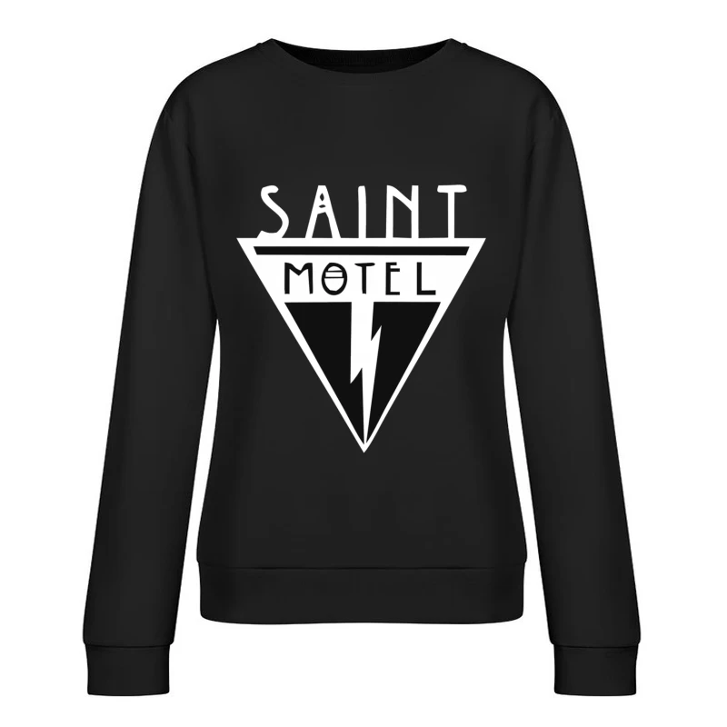 Saint Motel Vintage Triangle Logo with Lightning Bolt Design Female Pullover Sweatshirt