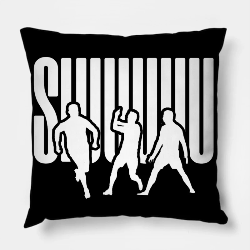 Dancing Silhouettes in Motion Throw Pillow