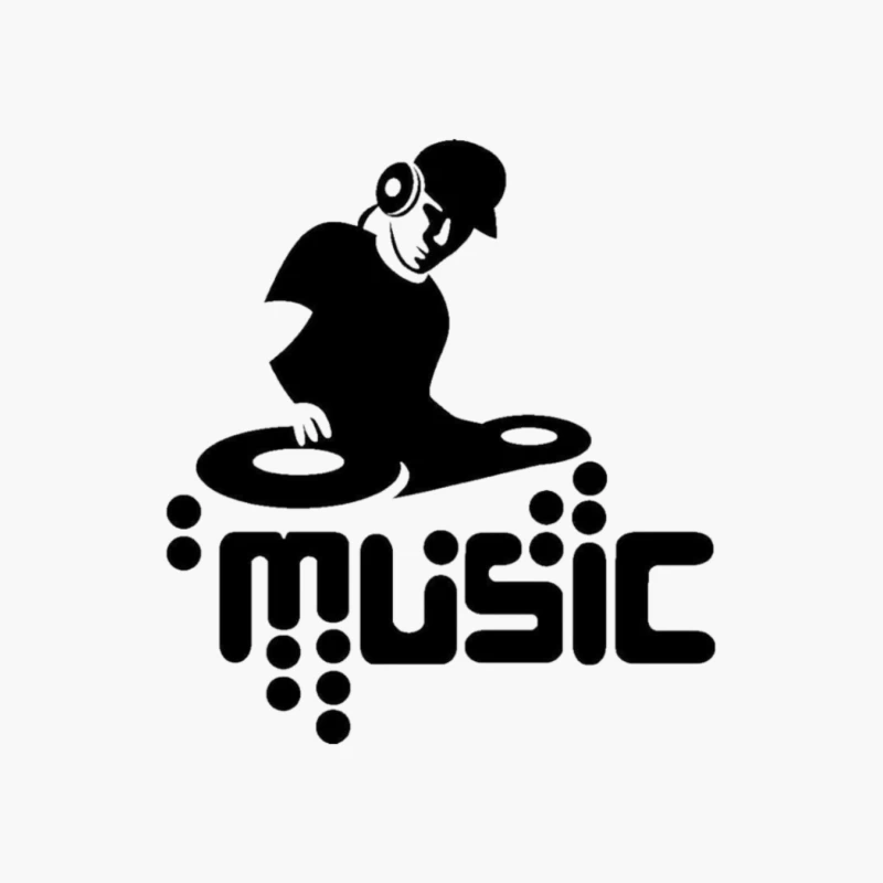DJ Music Logo Cotton Tote Bag