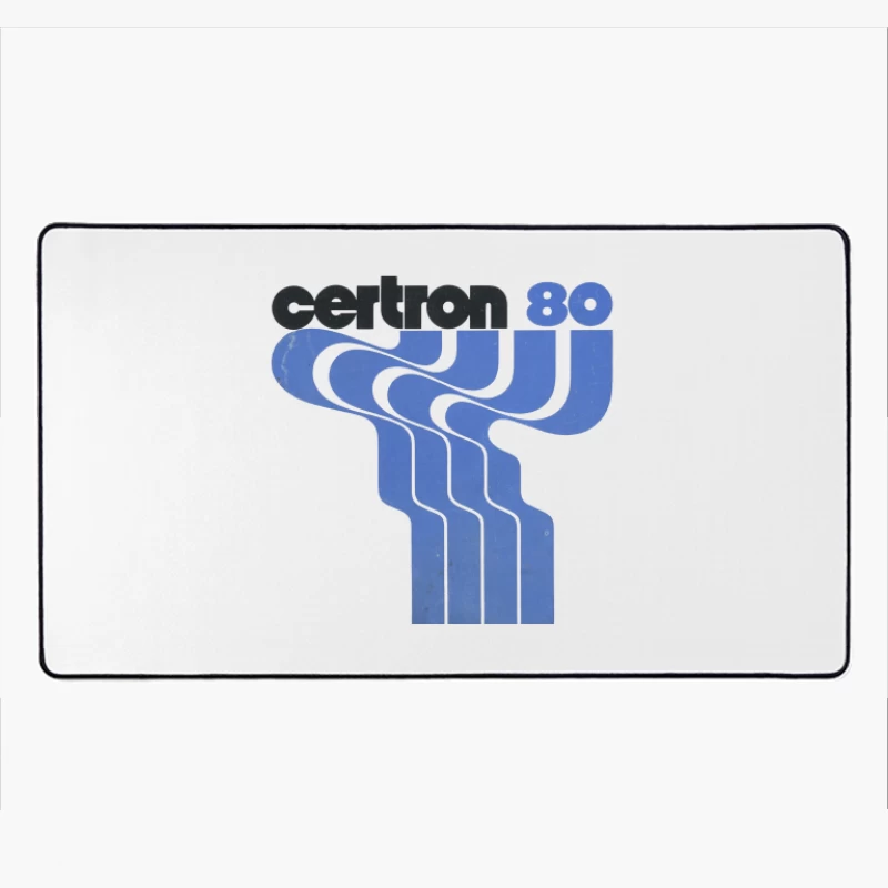 Vintage Certron 80 Blue Wave Logo Design Desk Mat