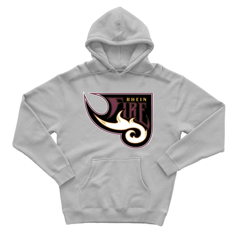 Rhein Fire Professional Football Team Logo with Stylized Flame Design Male Pullover Hoodie