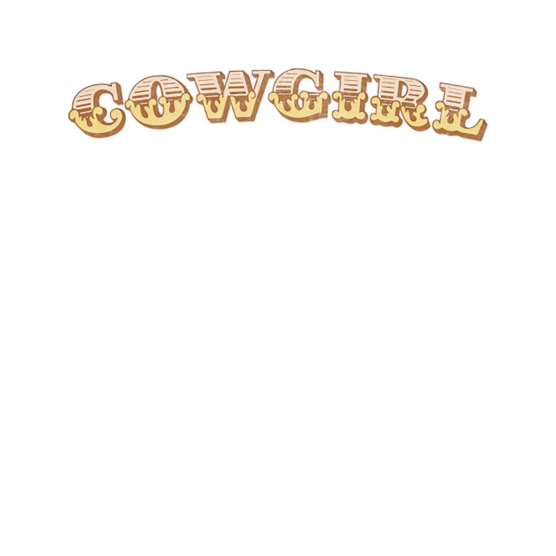 Cowgirl  Retro Typography Design Tapestry