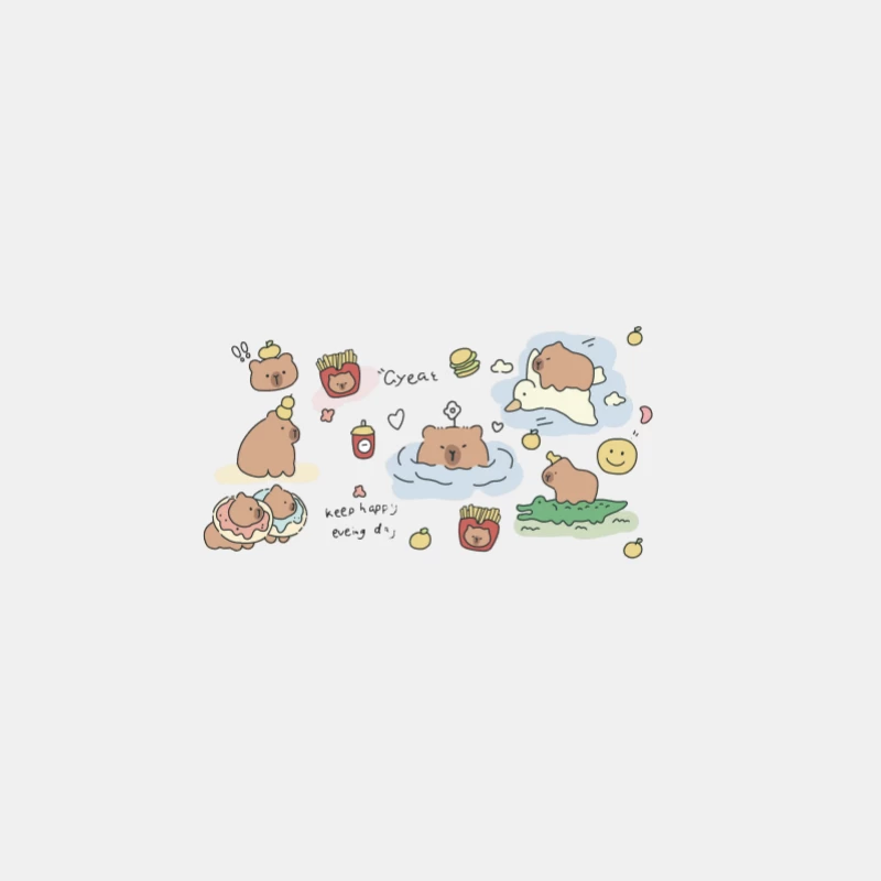 Illustration de mignons ours et frites Homme Débardeur