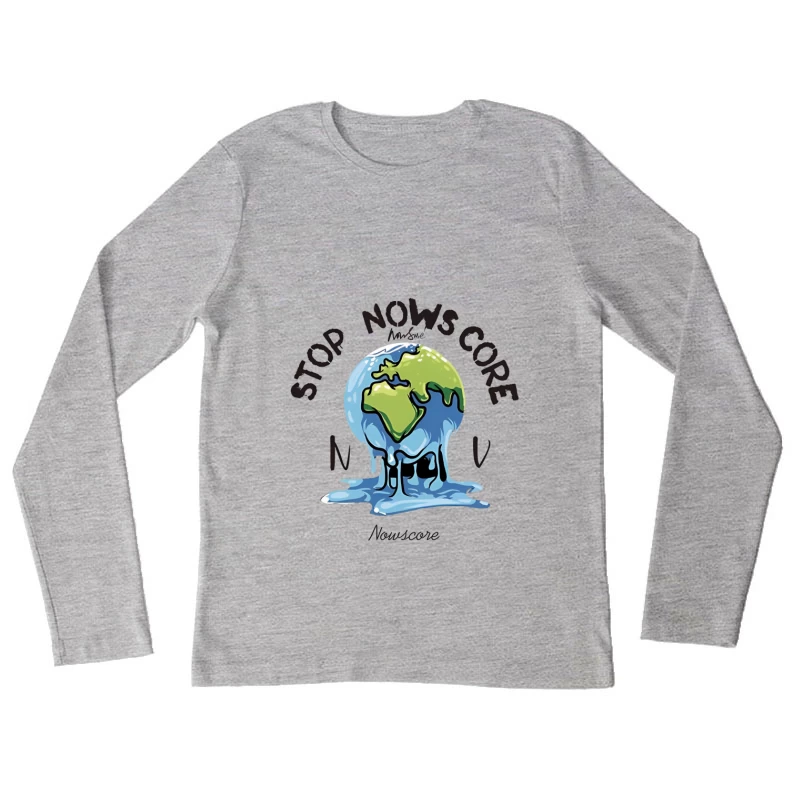 Schmelzende Erde Kunst Damen Langarm T-Shirt