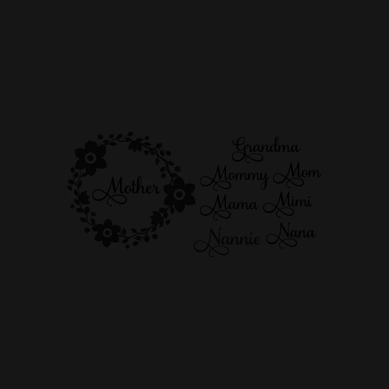 Design floral avec mots pour Mère et Grand-mère Femme T-Shirt