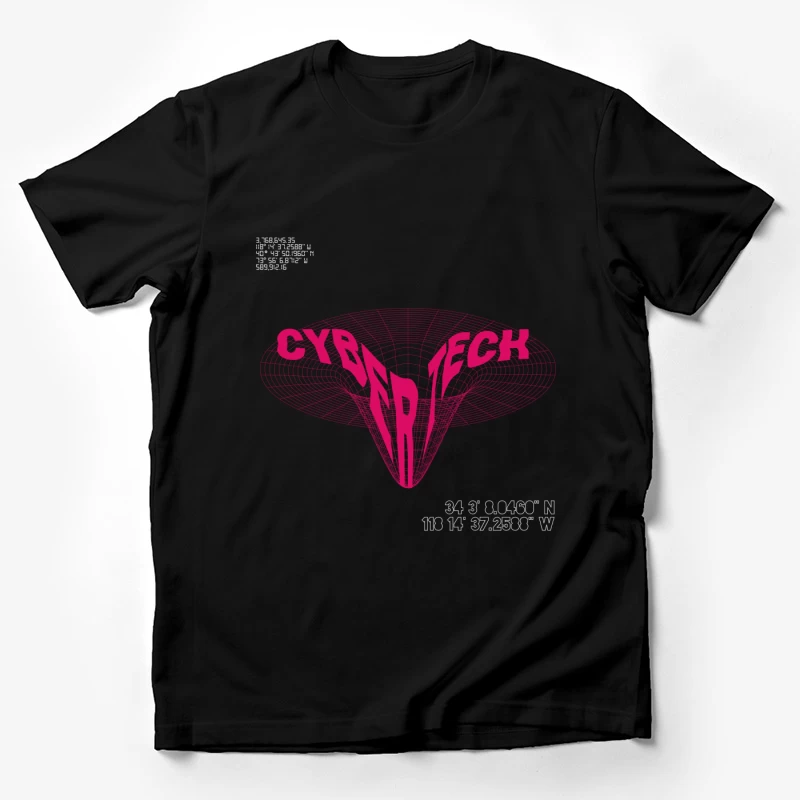 Cyber Tech 3D Gitter Illustration Herren T-Shirt