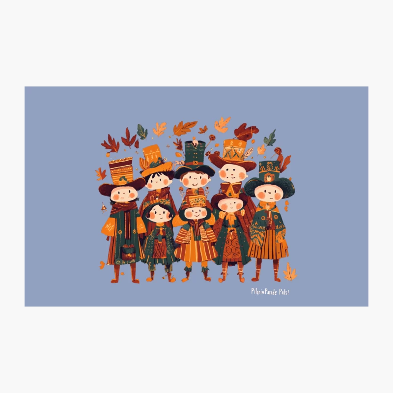 Whimsical Autumn Characters in Colorful Outfits Travel Mug