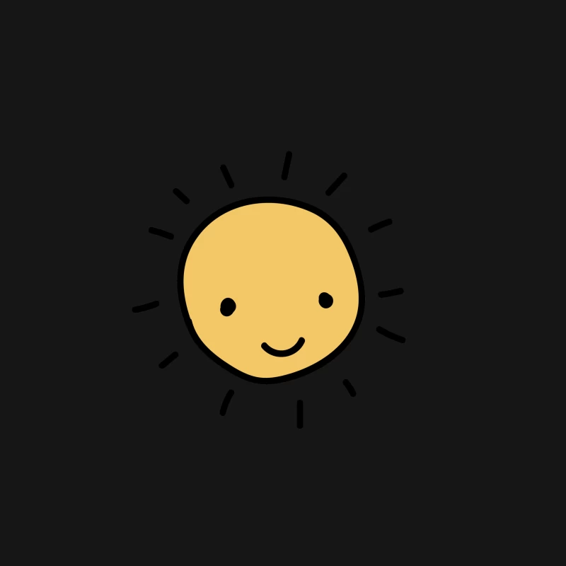 Soleil souriant dessiné à la main Femme T-Shirt