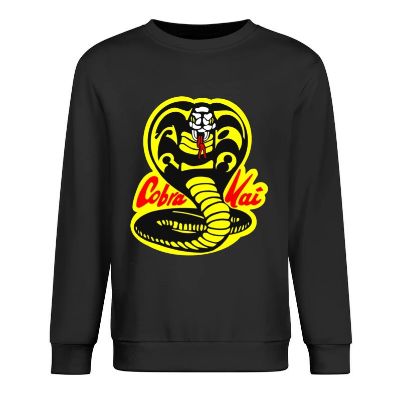 Cobra Kai Martial Arts Dojo Logo with Strike-Ready Snake Male Pullover Sweatshirt