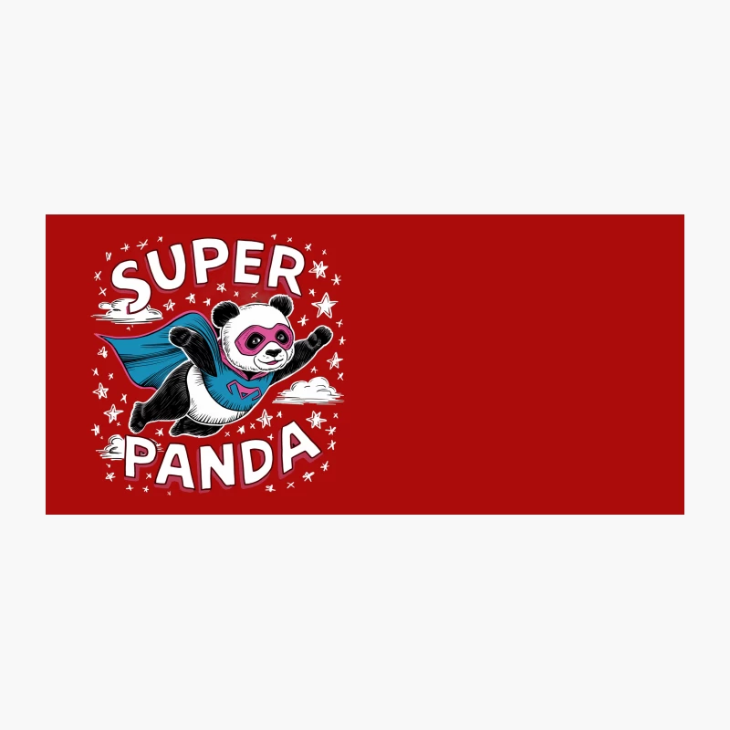cartoon superhero panda comic art funny animal illustration typography Coffee Mug