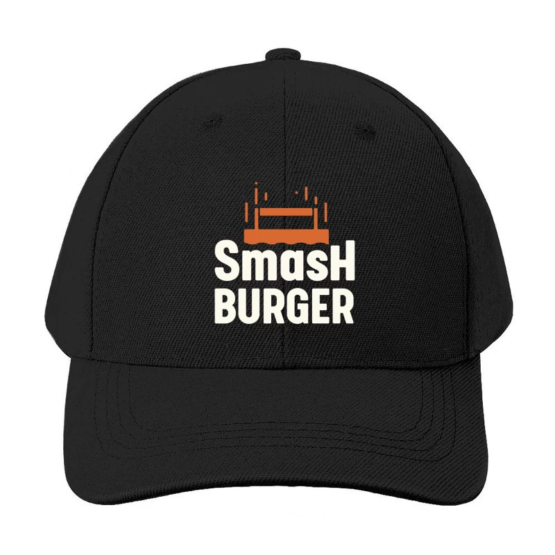 Smash Burger Minimalist Restaurant Logo Design Baseball Cap