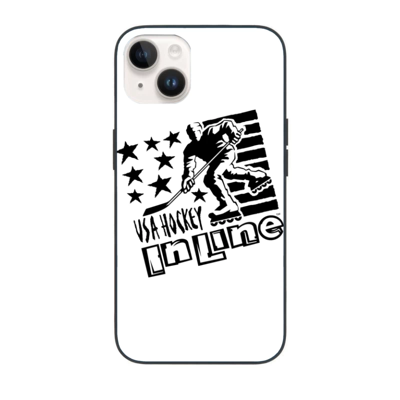 USA Inline Hockey Sports Logo with Stars and Stripes Design iPhone Case