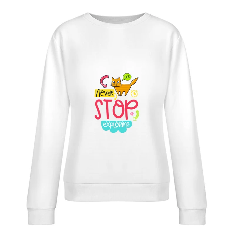 Chat explorateur coloré Femme Sweat-shirt à enfiler