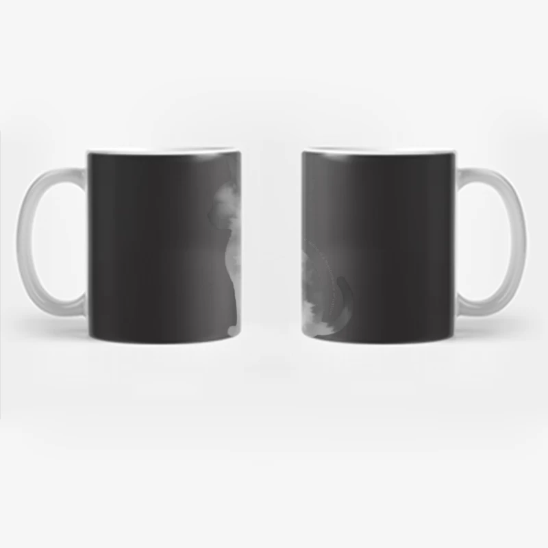 Artistic Black Cat Silhouette with Inspirational Text Coffee Mug