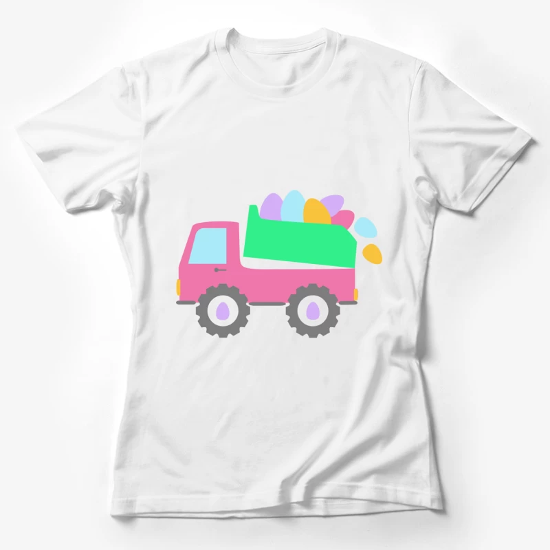Camion coloré avec œufs décoratifs Femme T-Shirt