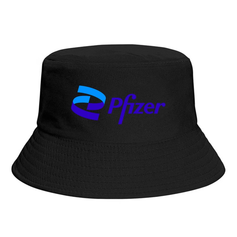 Pfizer Pharmaceutical Company Logo in Blue and Purple Bucket Hat