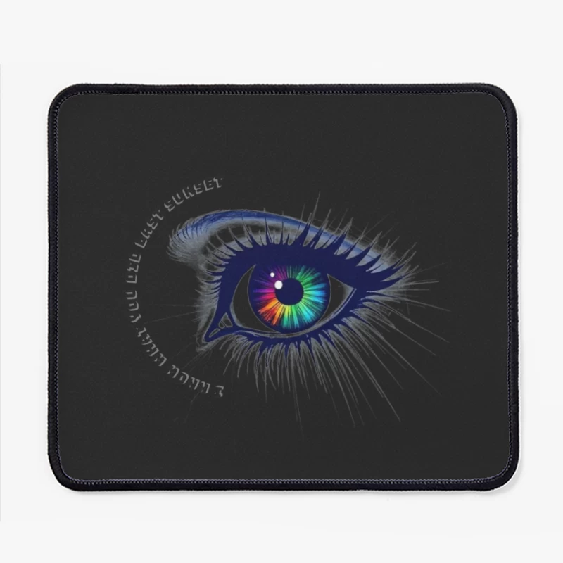 Mesmerizing Rainbow Eye Digital Art Mouse Pad